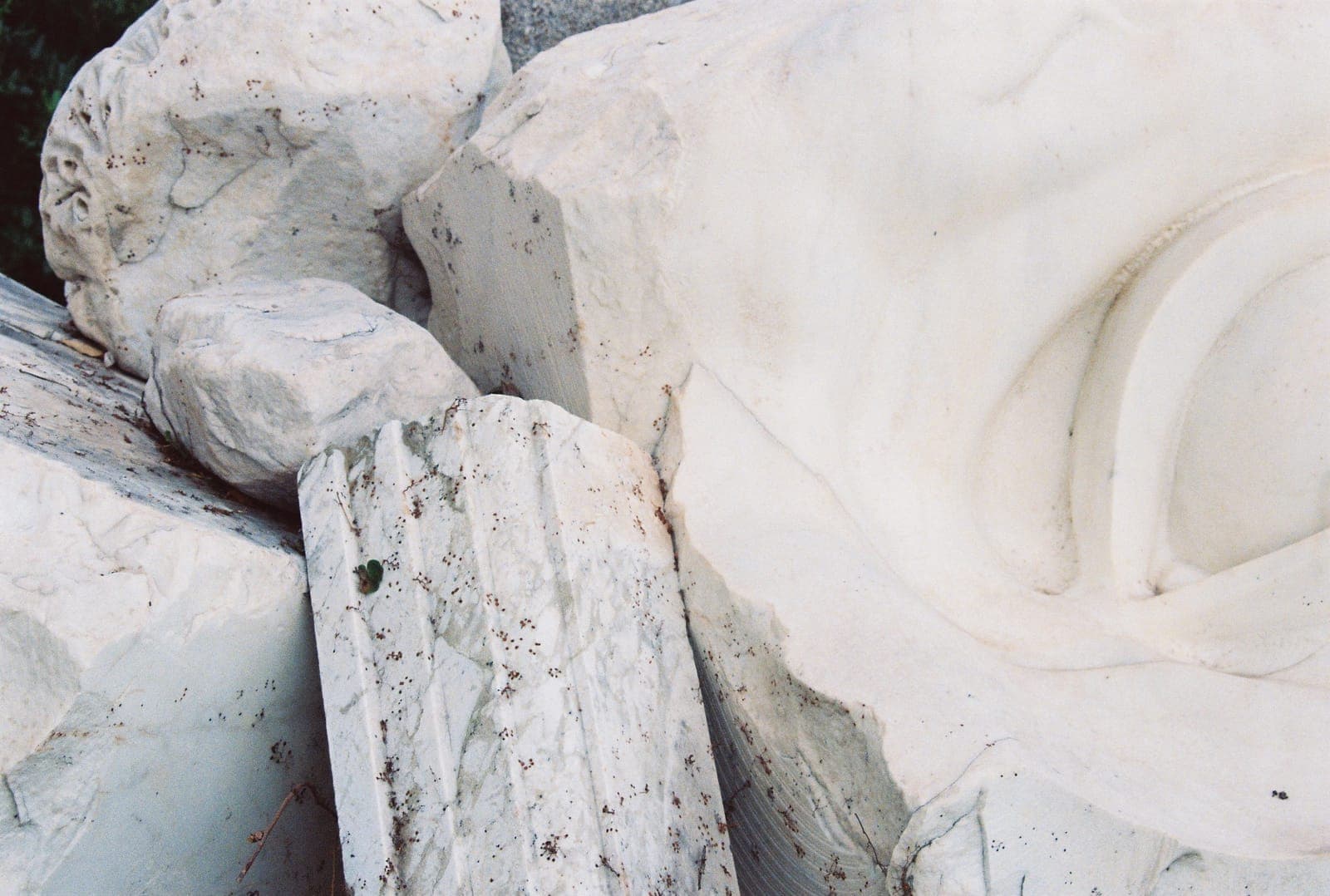 white marble blocks in close-up